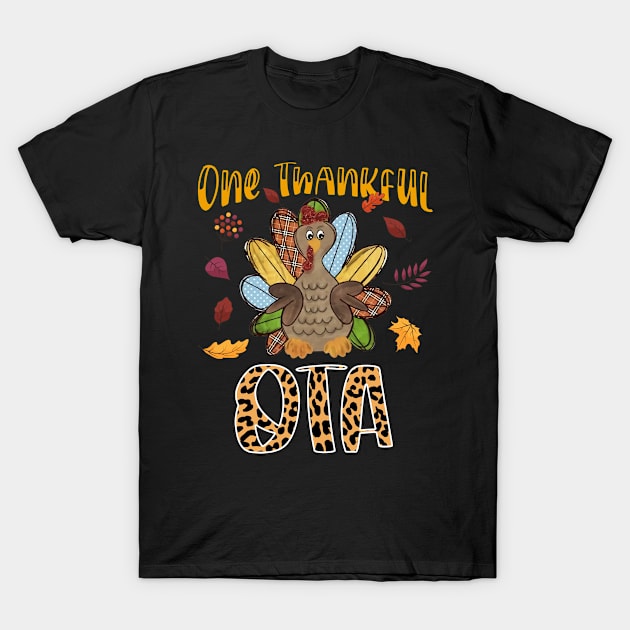 One Thankful OTA Cute Turkey Thanksgiving Gift Idea T-Shirt by melitasessin